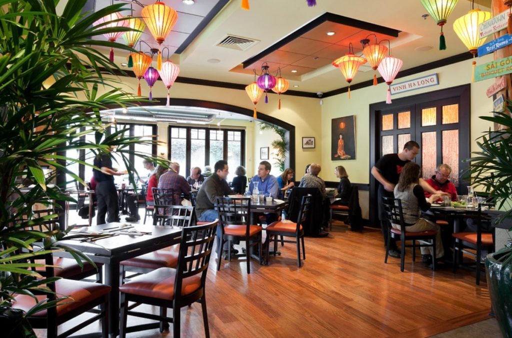 Vietnamese inspired interiors at Vietnam Restaurant in Philly