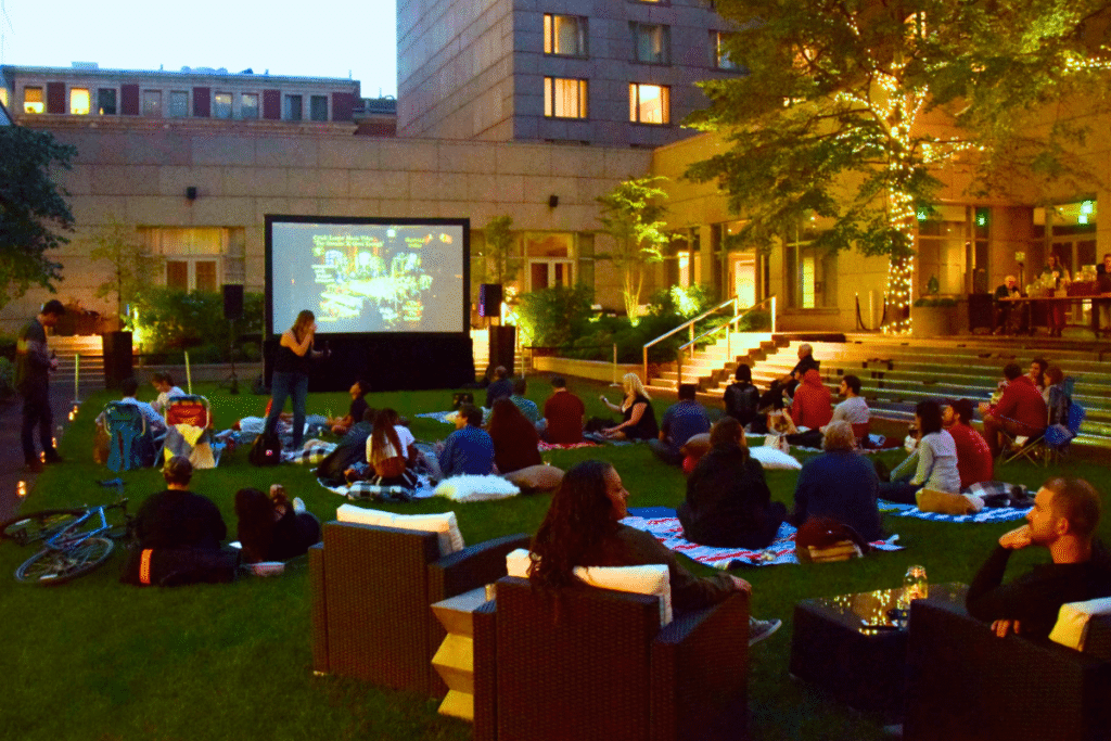 Watch Classic Movies Under The Stars At This Cozy Center City Courtyard